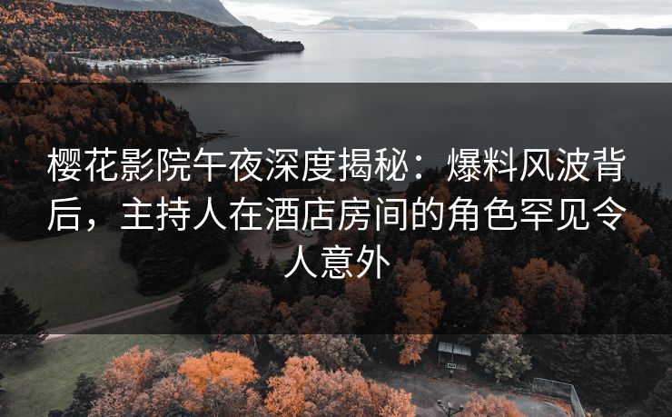 樱花影院午夜深度揭秘：爆料风波背后，主持人在酒店房间的角色罕见令人意外