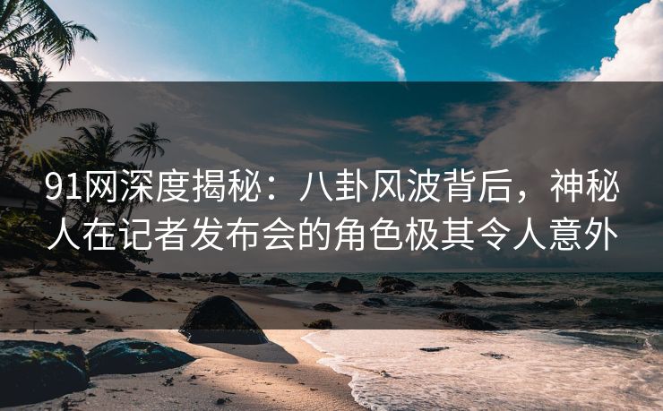 91网深度揭秘:八卦风波背后,神秘人在记者发布会的角色极其令人意外 91网深度揭秘:八卦风波背后,神秘人在记者发布会的角色极其令人意外