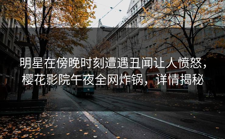 明星在傍晚时刻遭遇丑闻让人愤怒，樱花影院午夜全网炸锅，详情揭秘
